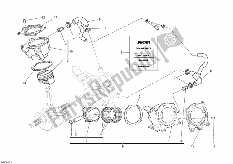 Todas las partes para Cilindro - Pistón de Ducati Streetfighter USA 1100 2010